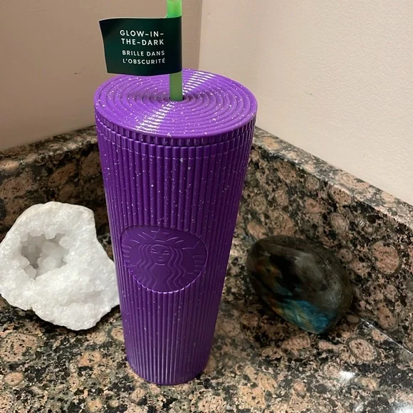 Purple Glow-in-the-Dark Starbucks Limited Edition Purple 24oz Tumbler NWT - Picture 6 of 6